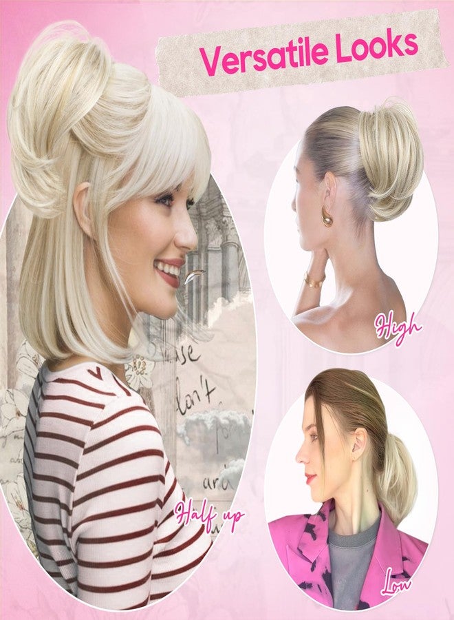 REECHO Ponytail Extension, 7" Mini Claw Clip in Ponytail Hair Extensions Short Natural Straight Wavy Messy Bun Hair Pieces for Women with Short Thin Hair - Off Black - Image 3